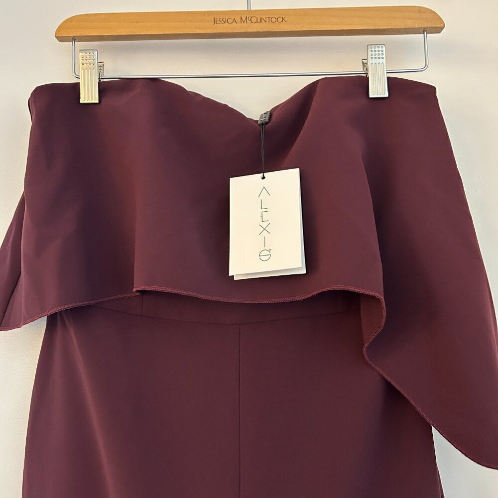 Alexis Kendall Ruffle Strapless Jumpsuit in Plum Size S NWT - Picture 4 of 11
